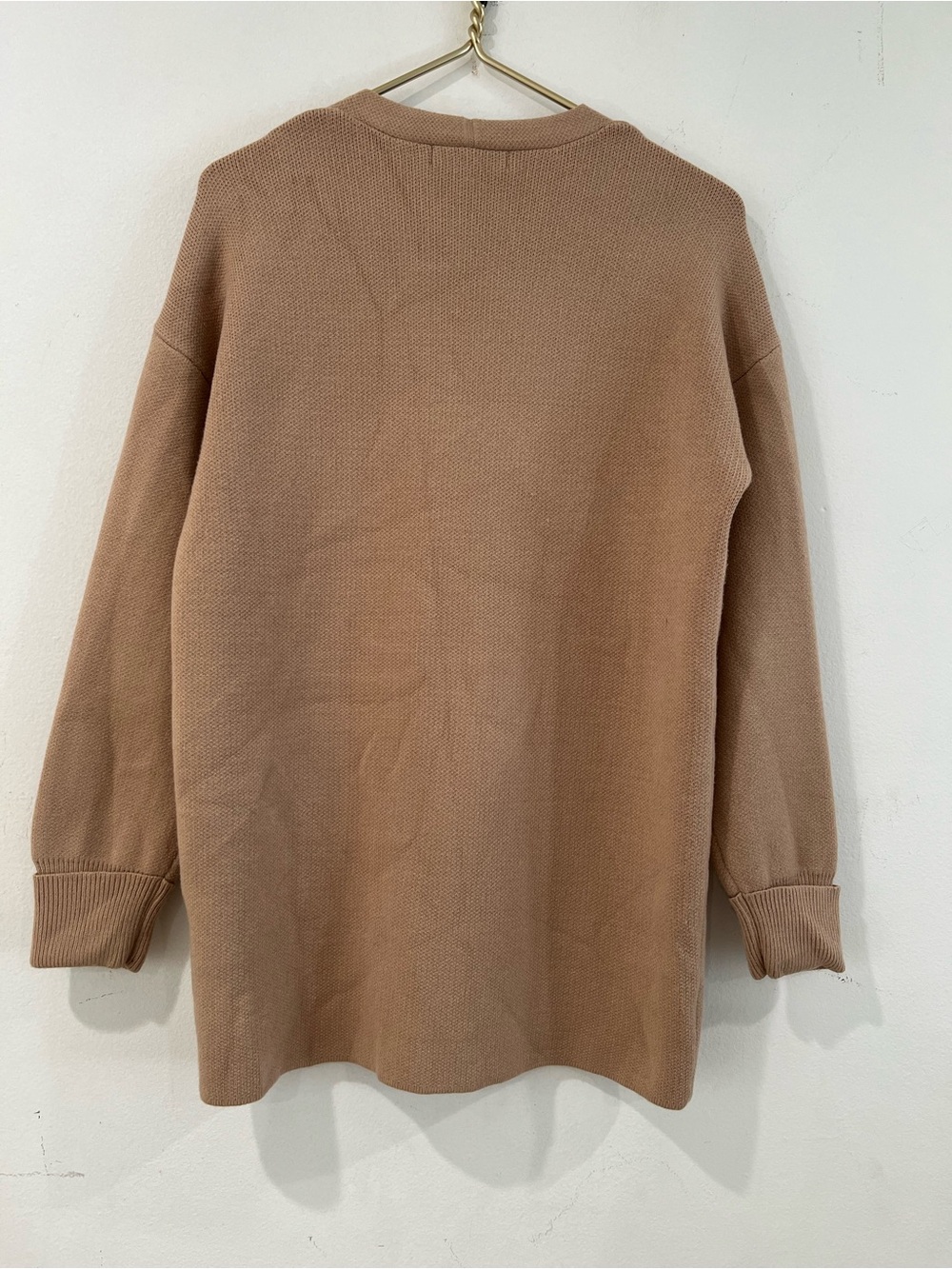 Zesica Open-Front Long Cardigan Sweater in Camel M - Picture 2 of 9